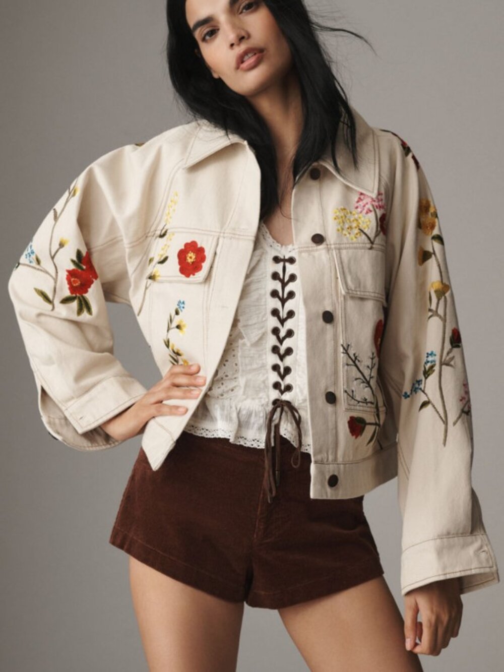 NWT Anthropologie Embroidered Floral Jacket | Size Small